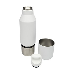 VIORA Dvoustěnná termoska s hrnkem z recyklované nerezové oceli, 600 ml, bílá