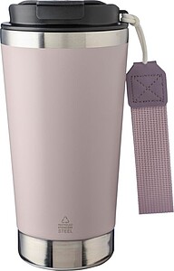 VITERBO Dvoustěnný termohrnek z recyklované nerezové oceli, 500 ml, jemně růžová