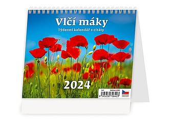 Vlčí máky 2026, stolní kalendář - reklamní kalendáře