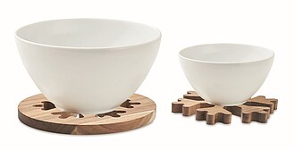 VLOČKA Sada dvou podložek pod hrnek, dekor vločka - ekologické reklamní předměty