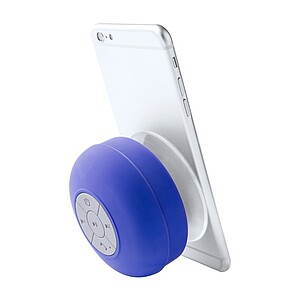 Voděodolný Bluetooth reproduktor s pogumovaným povrchem a velkou přísavkou, modrá