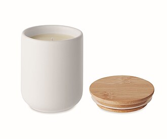 Vonná svíčka v kameninovém obalu, vůně čerstvého prádla - reklamní předměty