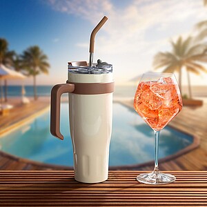 VS MADURAI Termohrnek XL s brčkem, béžová