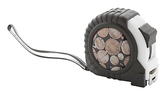 VULCANO Plastový svinovací metr s kovovým klipem a šňůrkou na ruku, 7,5 m, bílá