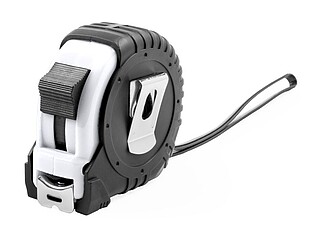 VULCANO Plastový svinovací metr s kovovým klipem a šňůrkou na ruku, 7,5 m, bílá