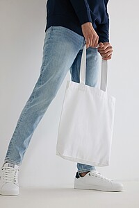 Vyšší nákupní taška Impact AWARE z recyklované bavlny 145 g, bílá