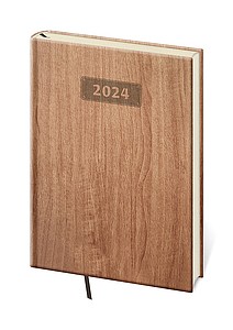 Wood 2024 diář denní A5, světle hnědý