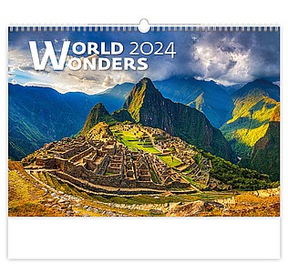 World Wonders 2025, nástěnný kalendář, prodloužená záda - reklamní kalendáře