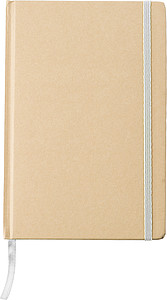 XENIO Linkovaný zápisník A5 s kartonovými deskami, 160 stran, bílá - ekologické reklamní předměty
