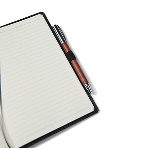 Zápisník, 80 linkovaných listů, plstěné desky, černý