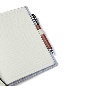 Zápisník, 80 linkovaných listů, plstěné desky, šedý