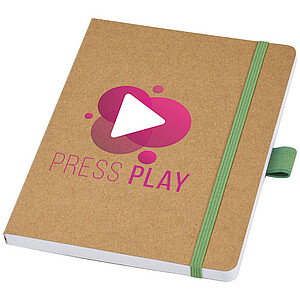 Zápisník z recyklovaného papíru se zelenou gumičkou